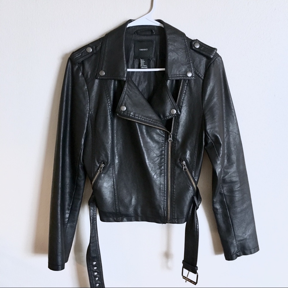 Classic Faux Leather Moto Jacket